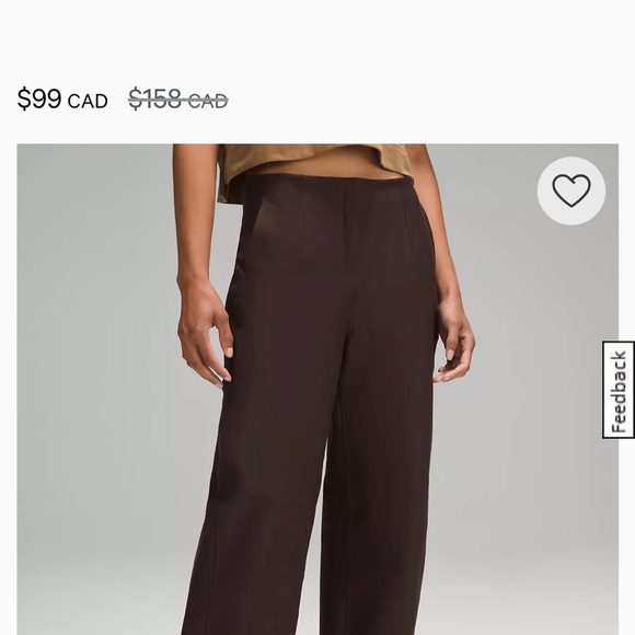 lululemon athletica Pants - Lululemon Brown Wide-Leg Trousers